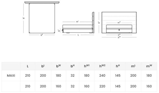 HORIZONTAL - BOXSPRING UP MAXI